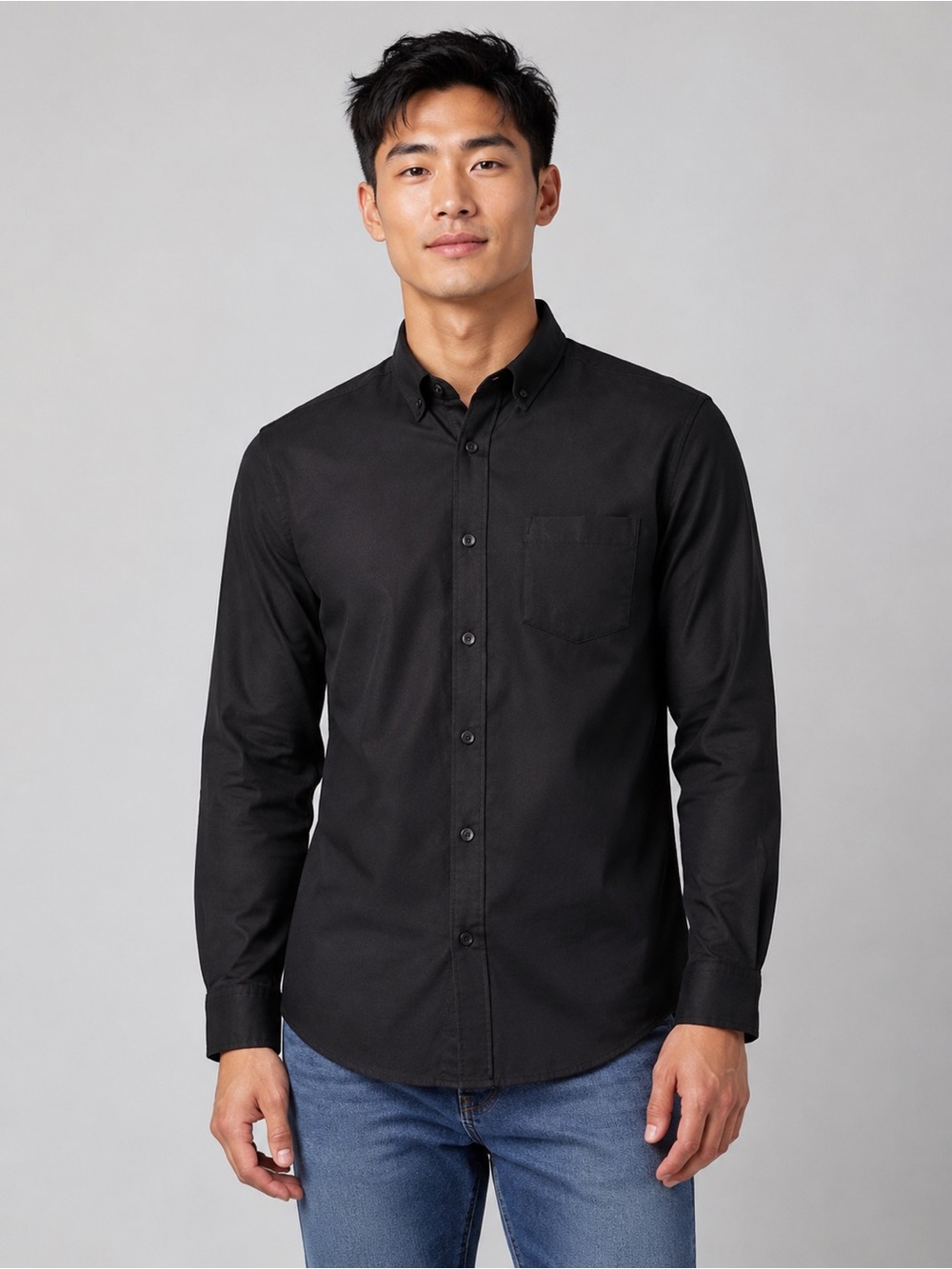 NWT Desert Dunes Men's Black Long Sleeve Button Up Shirt Size S